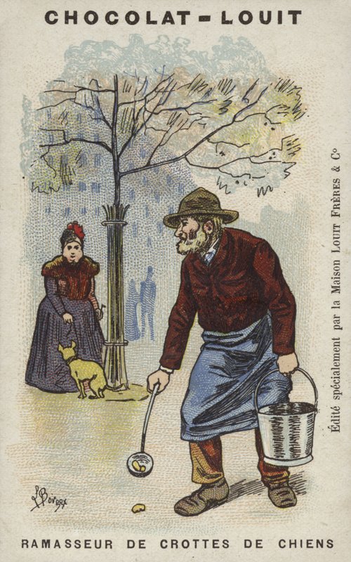 Hundeavfallssamler (chromolitho) av Louis Borgex