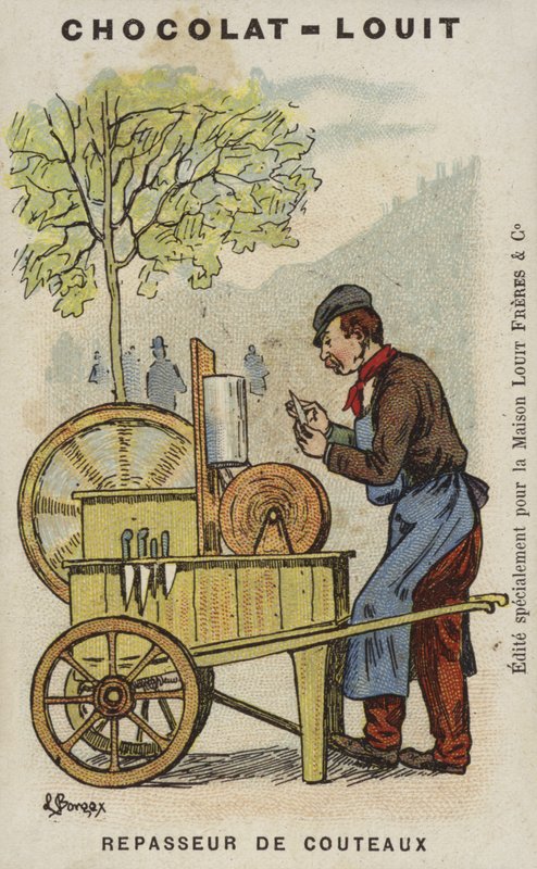 Knivstryker (chromolitho) av Louis Borgex