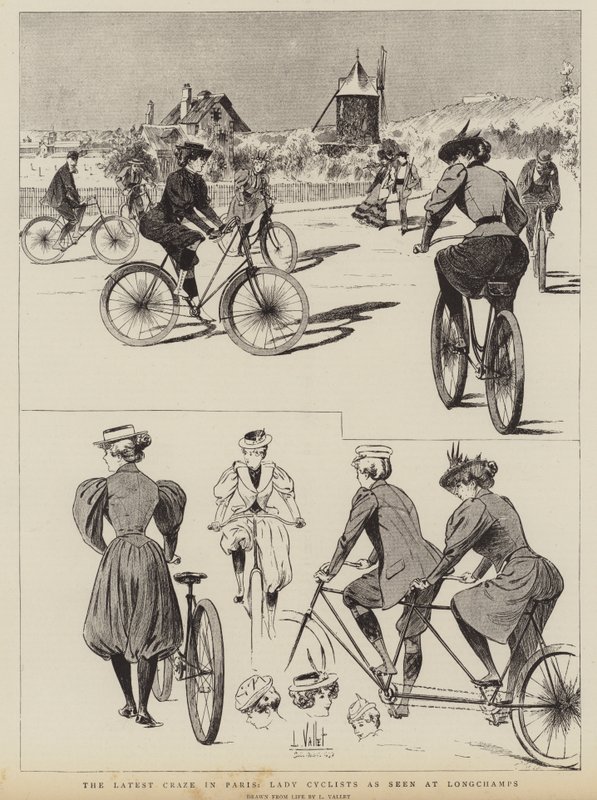 Den siste mani i Paris, Lady Cyclists sett på Longchamps av Louis Vallet