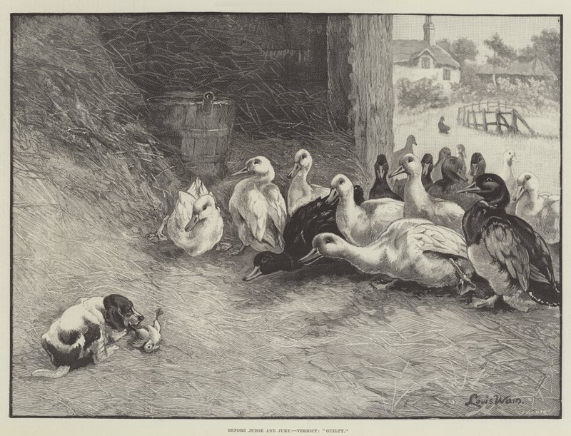 Før dommer og jury, dom, skyldig av Louis Wain