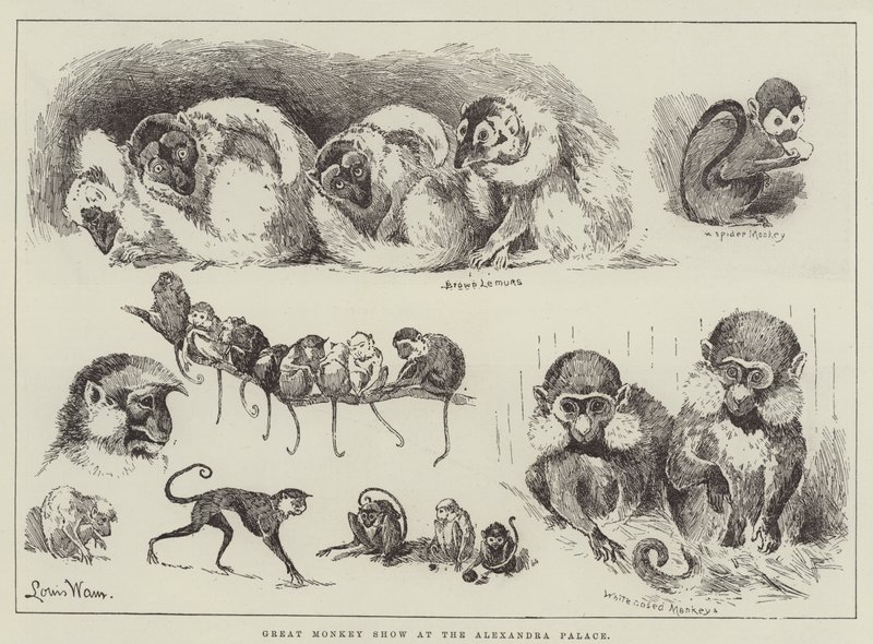 Great Monkey Show på Alexandra Palace av Louis Wain