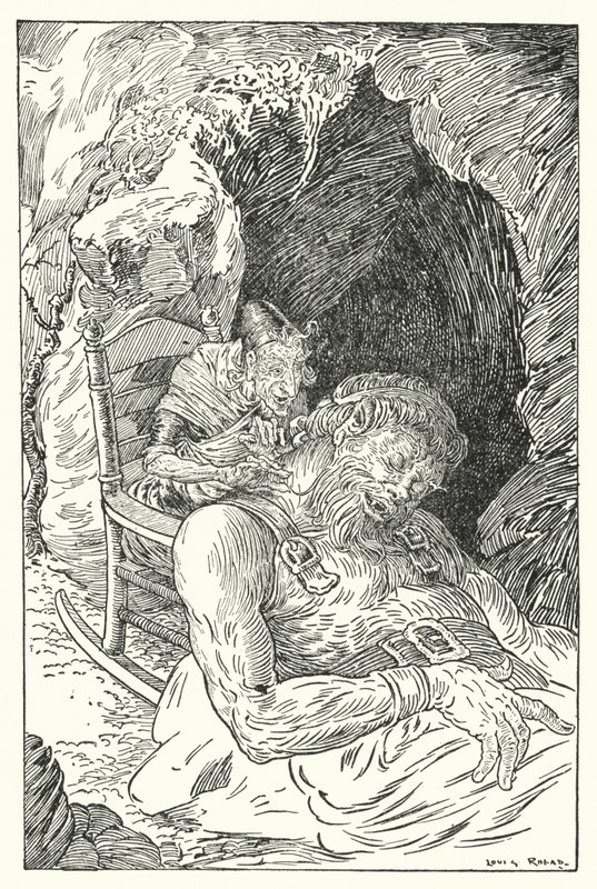 Gigantisk gullskjegg (litho) av Louis John Rhead