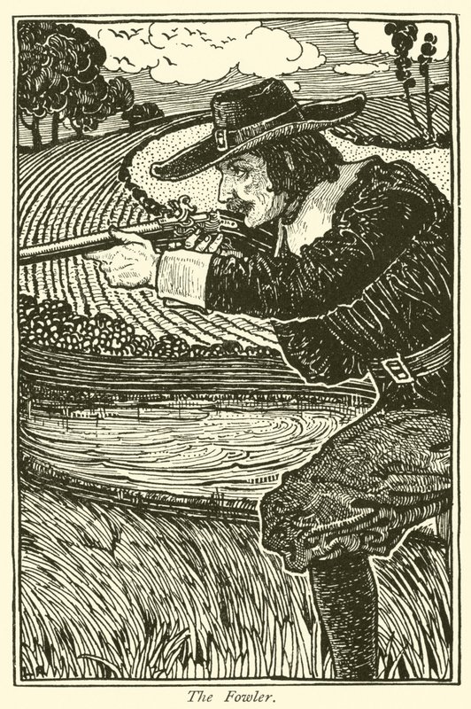 The Fowler (gravering) av Louis John Rhead