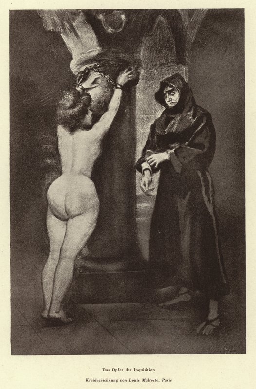 Et offer for inkvisisjonen (litho) av Louis Malteste