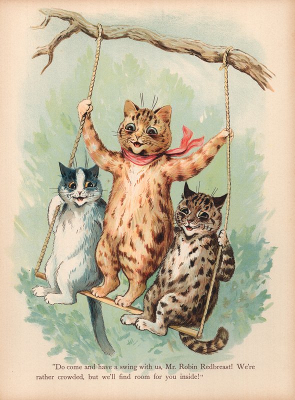 Louis Wain Cats (chromolitho) av Louis Wain