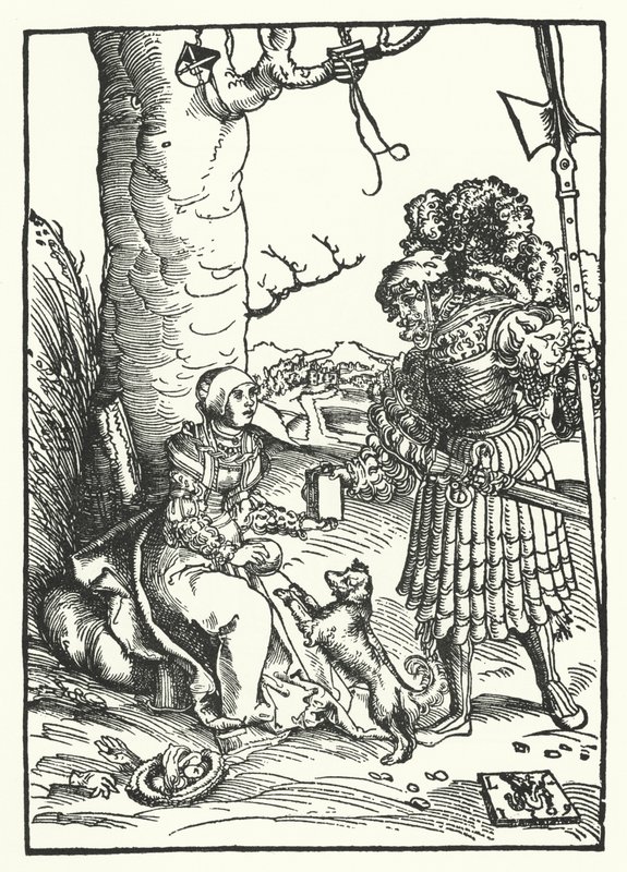 David og Abigail (gravering) av Lucas the Elder (after) Cranach