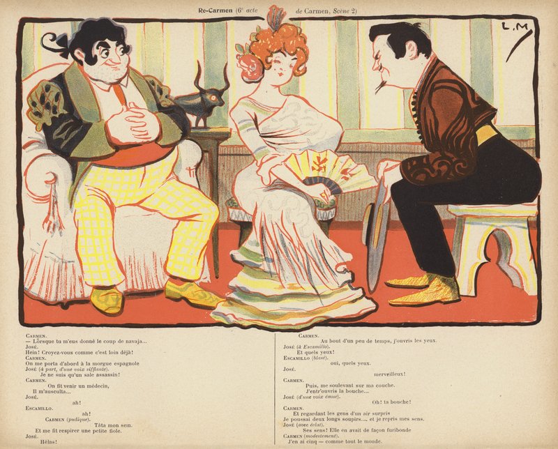 Re-Carmen (farge litho) av Lucien Metivet