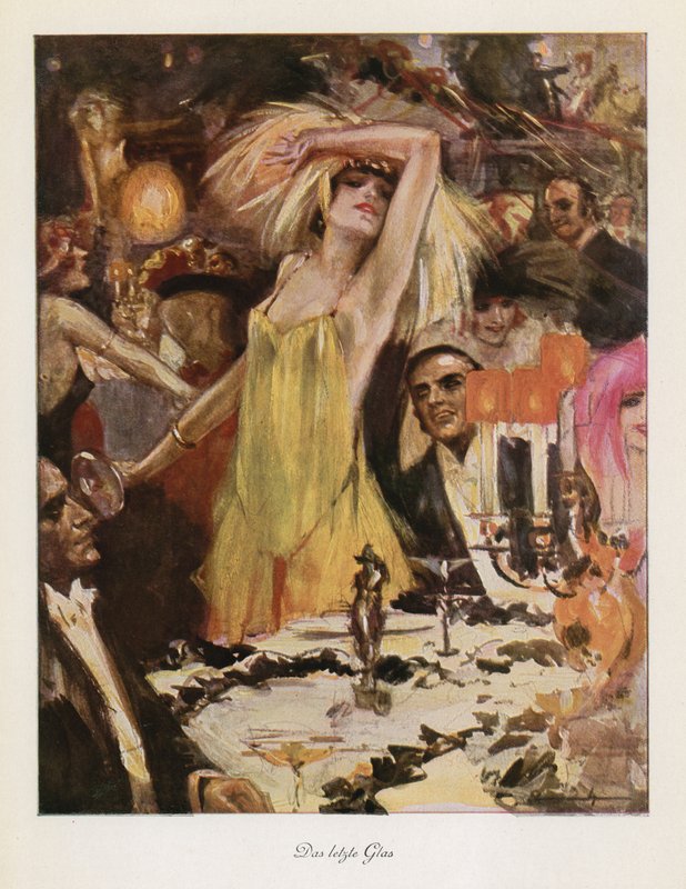The Last Glass (farge litho) av Ludwig Lutz Ehrenberger