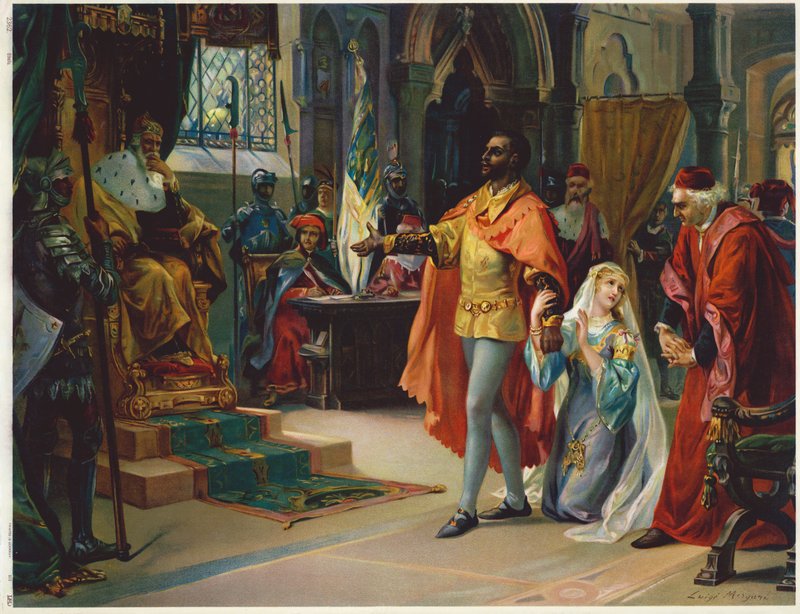 Scene fra Shakespeares Othello (chromolitho) av Luigi Morgari