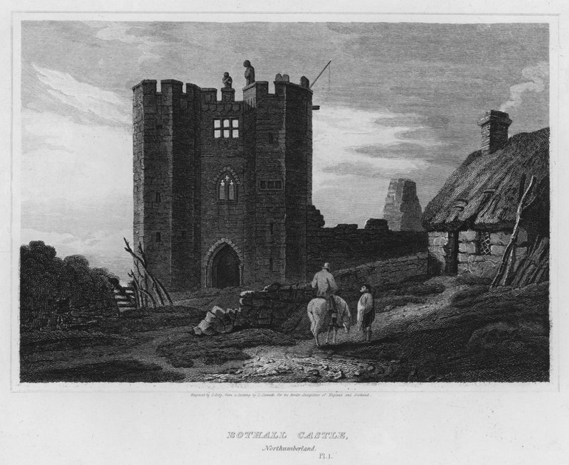 Bothall Castle, Northumberland (gravering) av Luke (after) Clennell