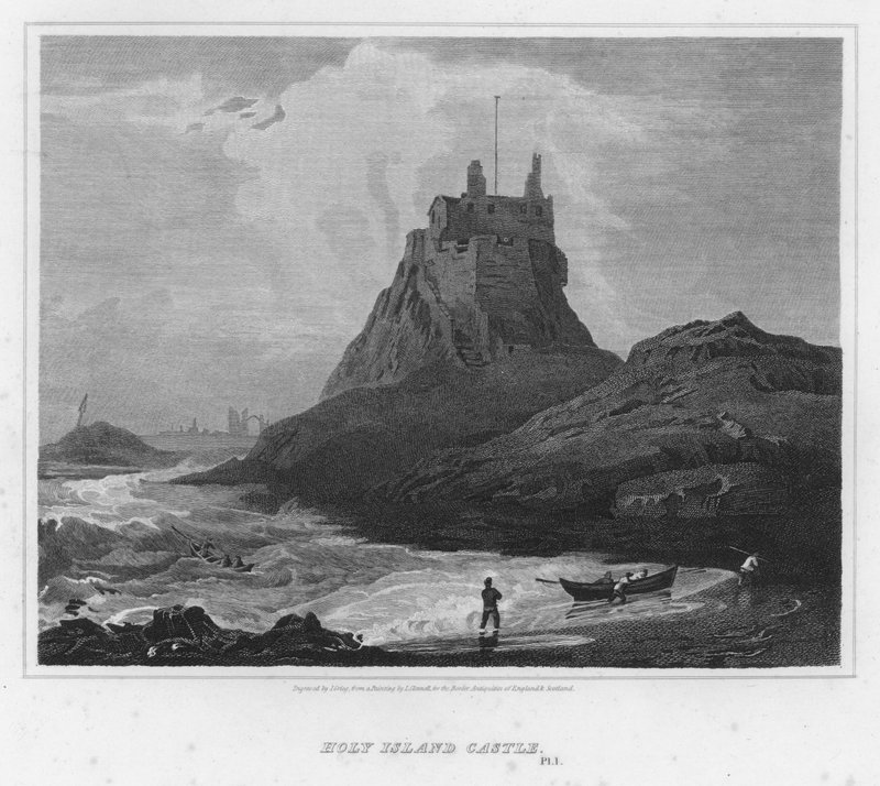 Holy Island Castle (gravering) av Luke (after) Clennell