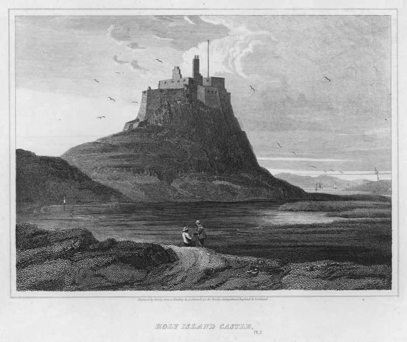 Holy Island Castle (gravering) av Luke (after) Clennell