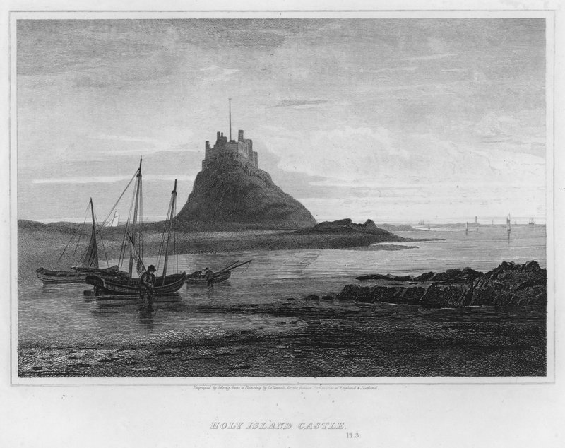 Holy Island Castle (gravering) av Luke (after) Clennell