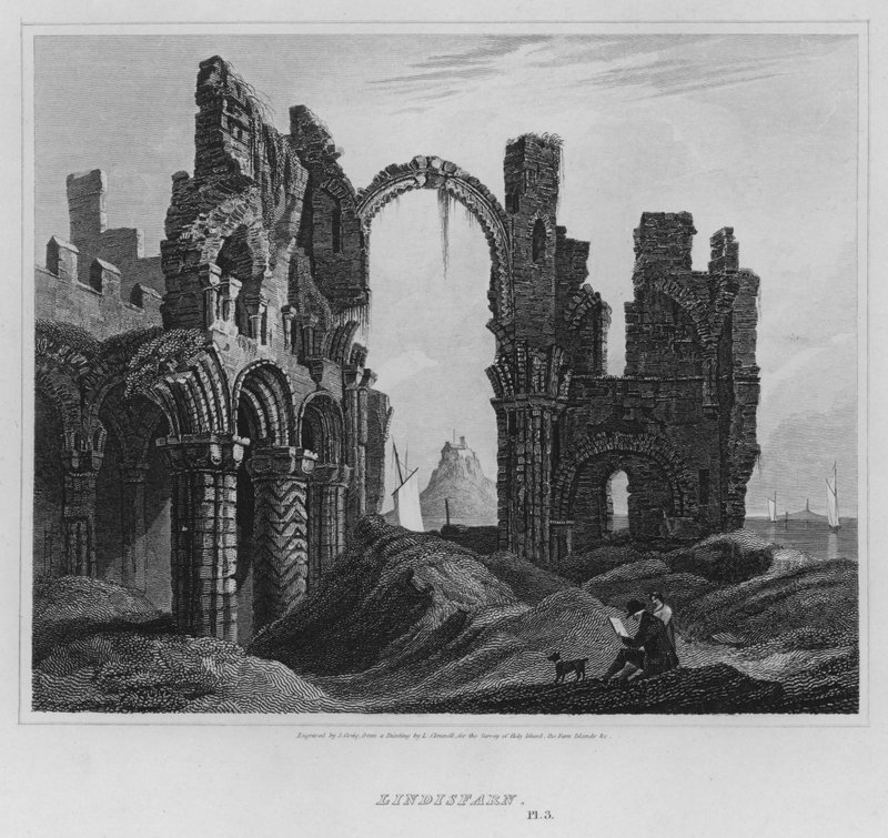 Lindisfarne (gravering) av Luke (after) Clennell