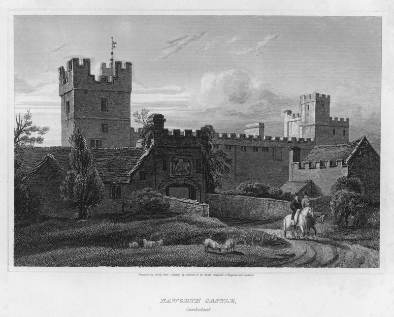 Naworth Castle, Cumberland (gravering) av Luke (after) Clennell