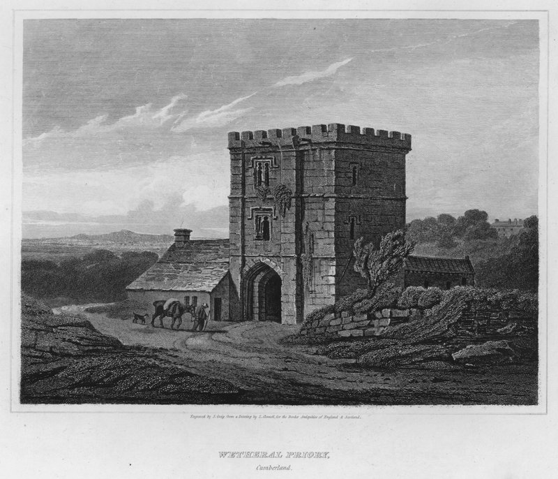 Wetheral Priory, Cumberland (gravering) av Luke (after) Clennell
