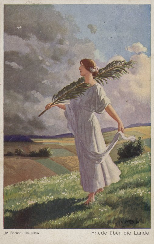 Fred over landet (farge litho) av M. Barascudts