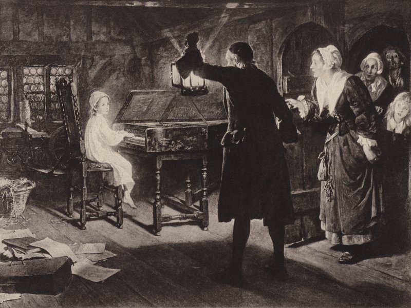 The Child Handel (litho) av Margaret Isabel Dicksee