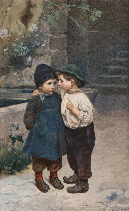 quot;Ikke fortell noenquot; (farge litho) av Marie Wunsch