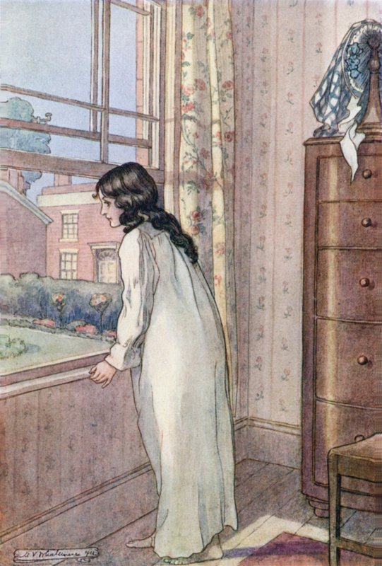 Illustrasjon for hustruer og døtre av fru Gaskell av Mary V. Wheelhouse