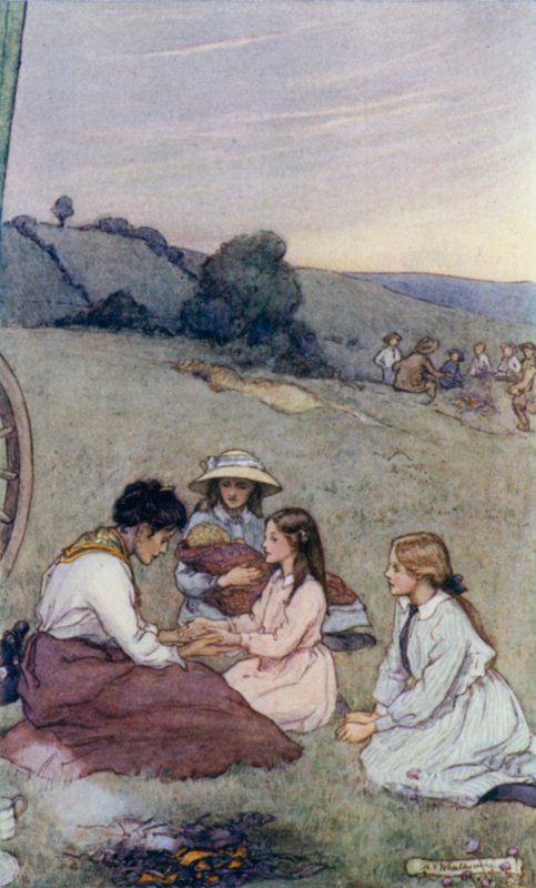 Scene fra The Slowcoach, av Edward Verrall Lucas av Mary V. Wheelhouse