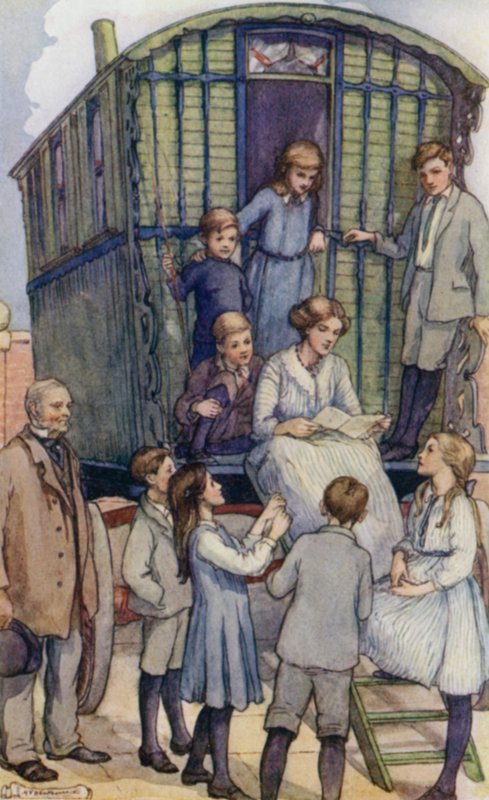 Scene fra The Slowcoach, av Edward Verrall Lucas av Mary V. Wheelhouse