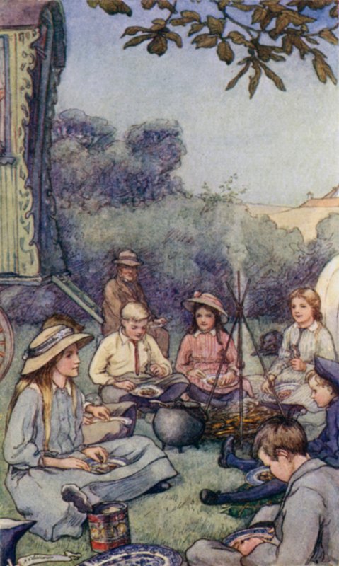 Scene fra The Slowcoach, av Edward Verrall Lucas av Mary V. Wheelhouse