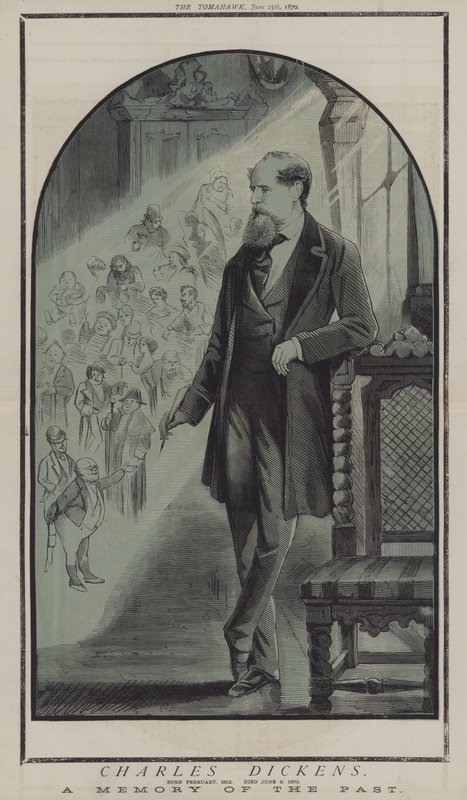 Charles Dickens (farge litho) av Matthew