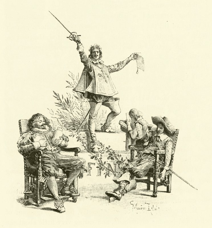 Illustrasjon for The Three Musketeers (gravering) av Maurice Leloir