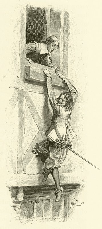 Illustrasjon for The Three Musketeers (gravering) av Maurice Leloir