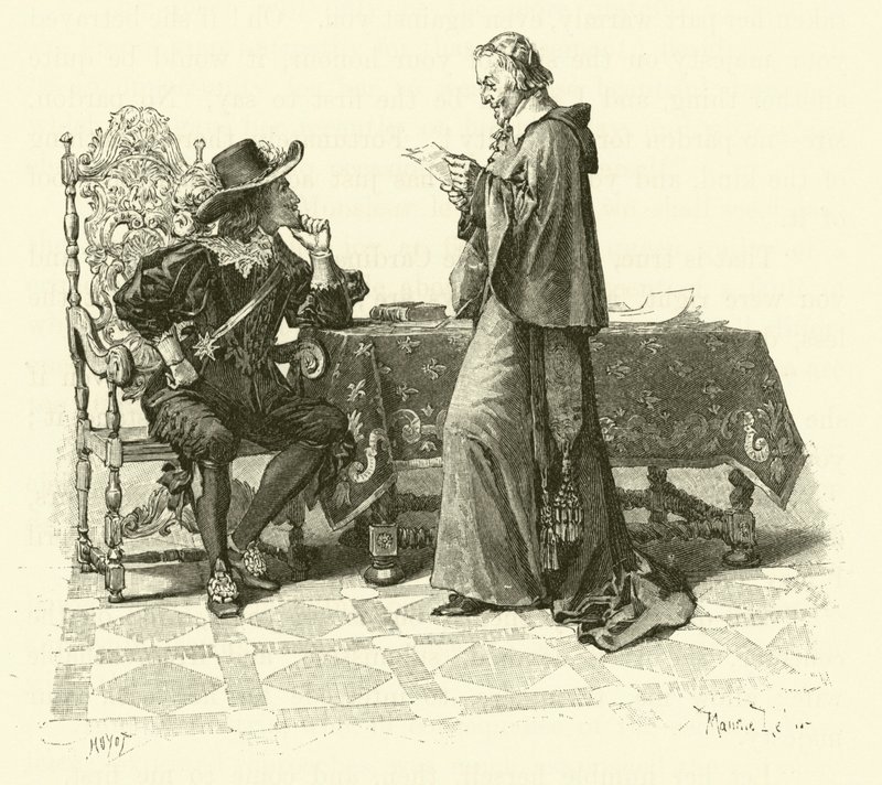 Illustrasjon for The Three Musketeers (gravering) av Maurice Leloir