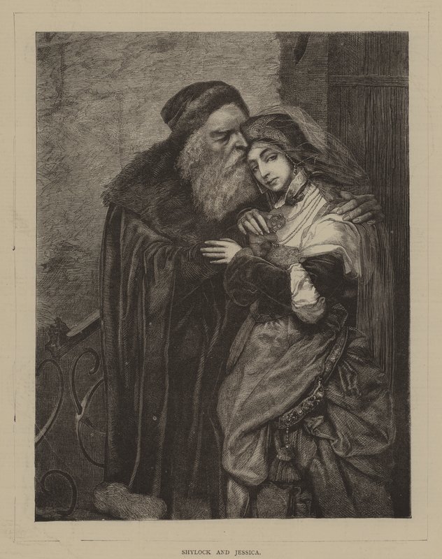 Shylock og Jessica (gravering) av Maurycy Gottlieb