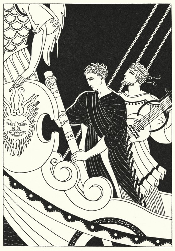 Orpheus dundret raskt bort (farge litho) av Merlyn Mann