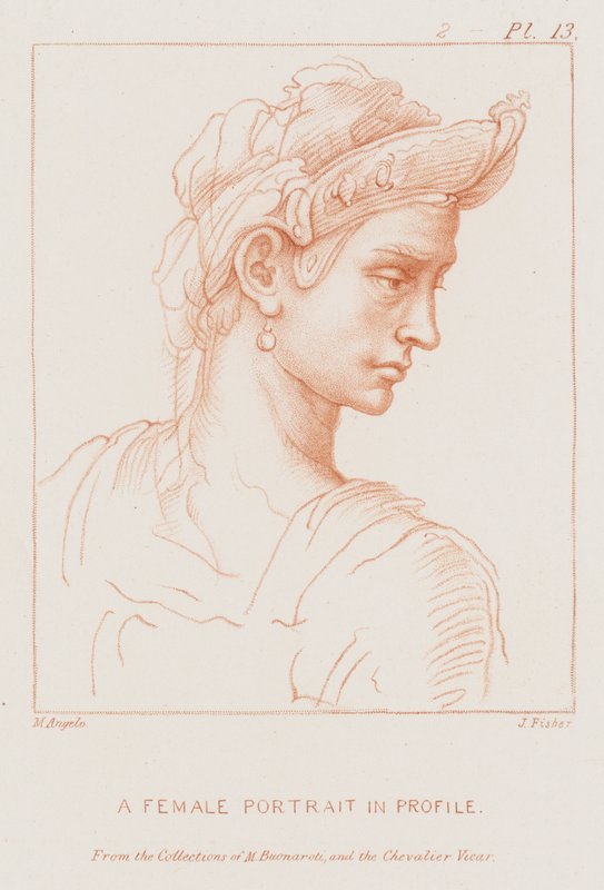 Et kvinneportrett i profil av Michelangelo Buonarroti