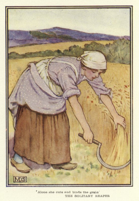 The Solitary Reaper (farge litho) av Minnie Didbin Spooner