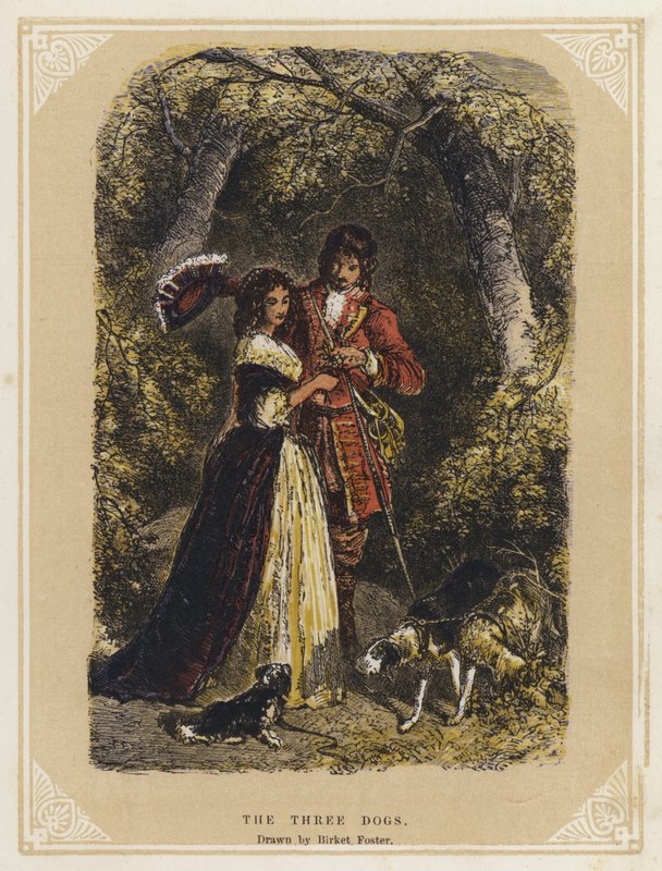 De tre hundene (farge litho) av Myles Birket (after) Foster