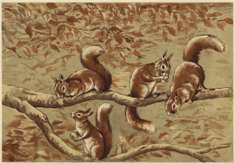 En familiegruppe (litho) av N. Parker