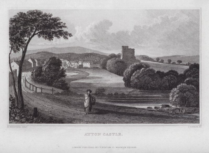 Ayton Castle (gravering) av Nathaniel (after) Whittock