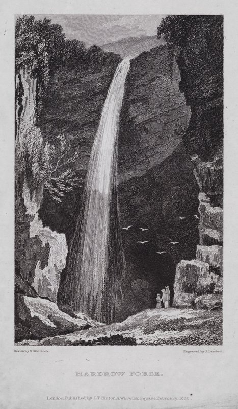 Hardrow Force (gravering) av Nathaniel (after) Whittock