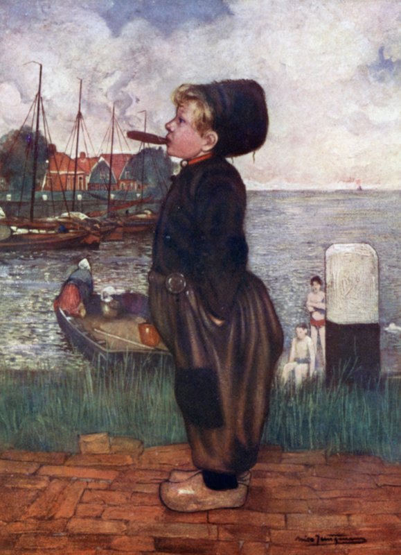 En gutt som røyker, Volendam av Nico Jungman