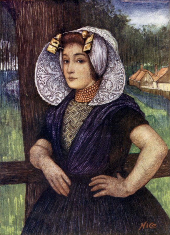 A Girl of Goes (farge litho) av Nico Jungman