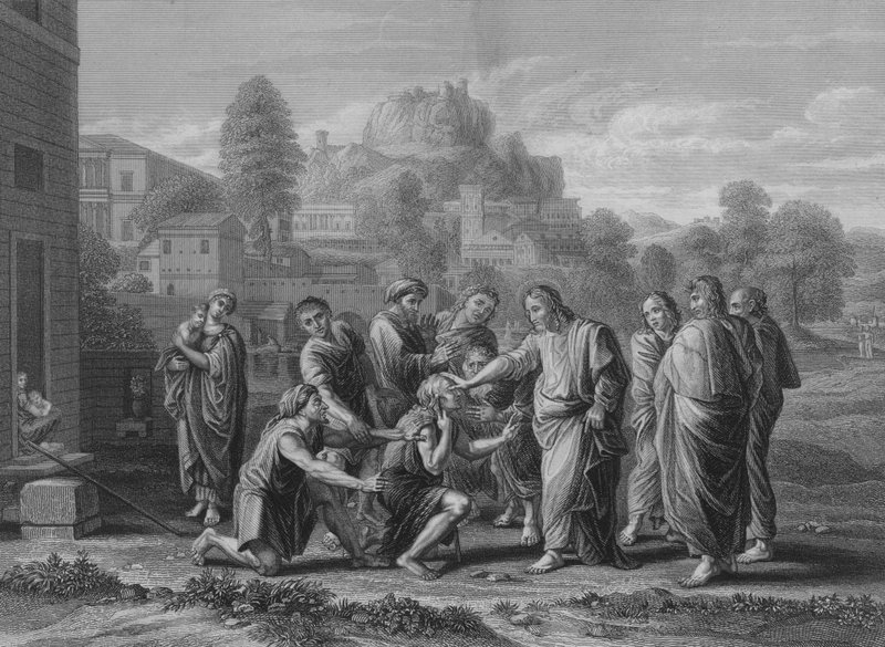 De blinde får synet sitt av Nicolas Poussin