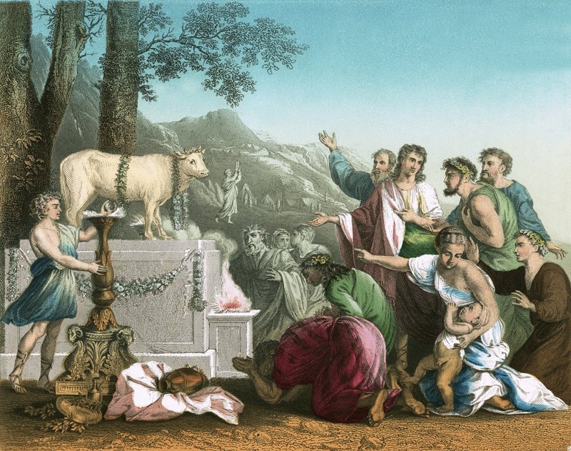 Tilbedelsen av Gullkalven av Nicolas Poussin