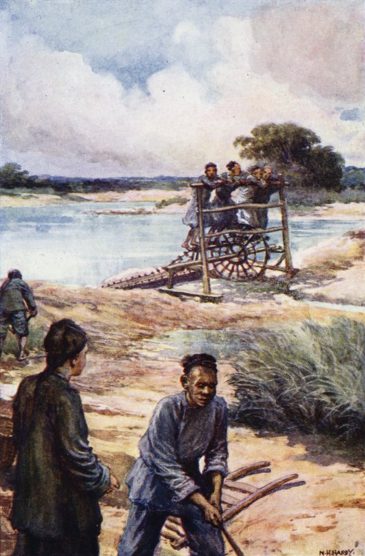 Kina: Et vannhjul (farge litho) av Norman Hardy