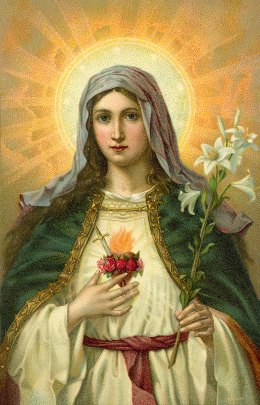 Immaculate Heart of Mary (chromolitho) av Oswald Voelkel