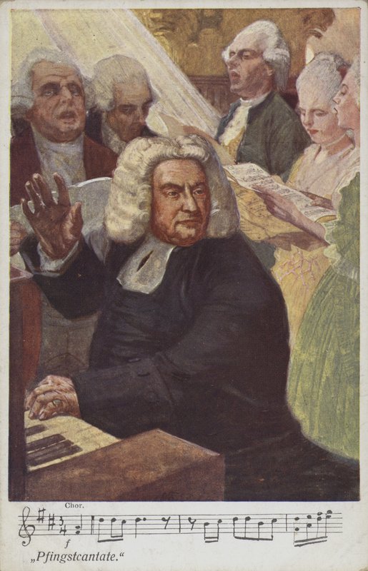 Johann Sebastian Bach (farge litho) av Otto Friedrich