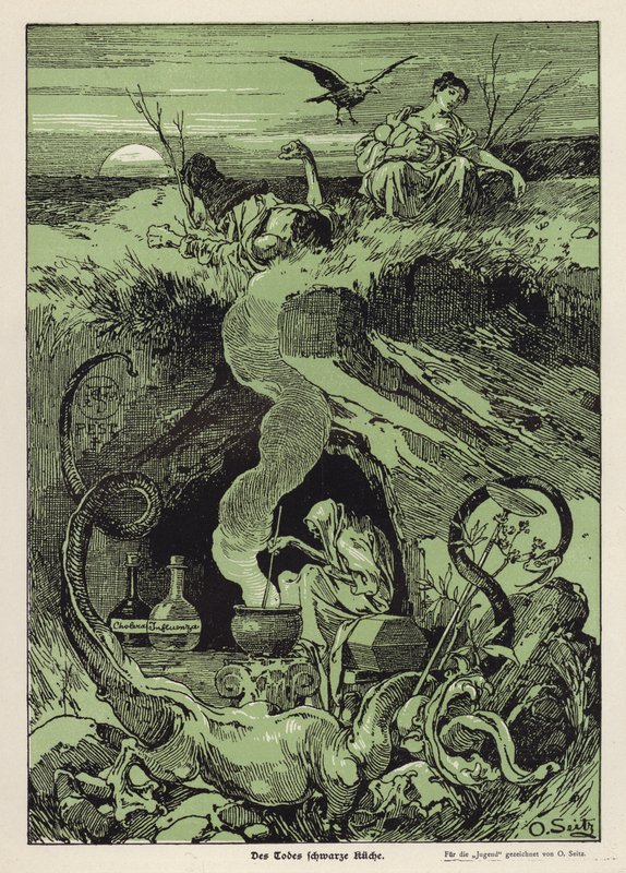 The Black Kitchen of Death (farge litho) av Otto Seitz