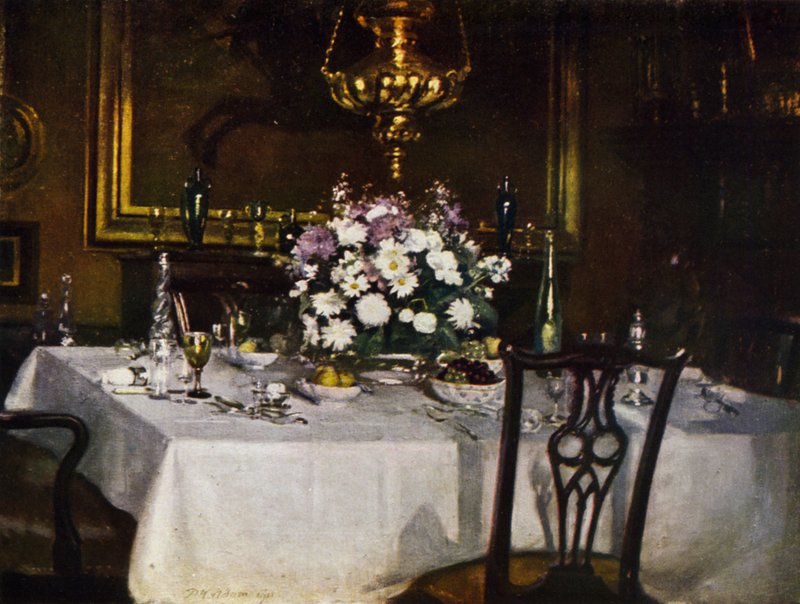 Middagsbordet, Ardilea (farge litho) av Patrick William Adam