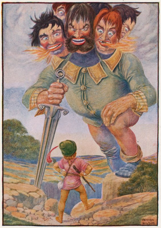 "Jeg skal kjempe mot deg," sa Billy (farge litho) av Patten Wilson