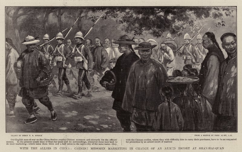Med de allierte i Kina, markedsførte kinesiske messen med ansvar for en væpnet eskorte i Shan-hai-Quan av Percy F.S. Spence
